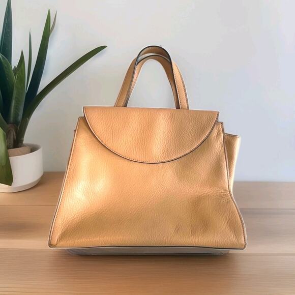 Kate Spade Saturday The Satchel / Mocha Brown Leather Hand Bag With Zip Pocket - Picture 1 of 7